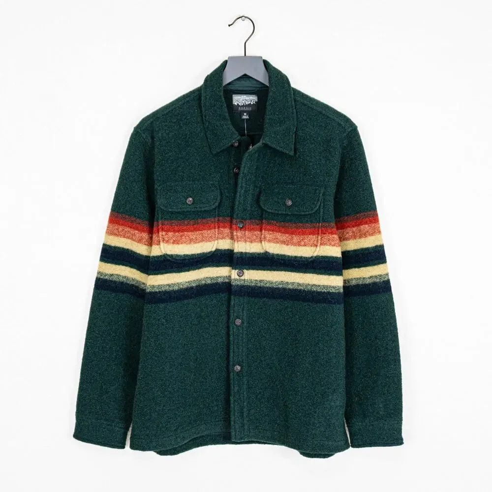 NWT J.Crew Nordic Wool Southwestern Aztec Blanket Shirt Jacket in Green
